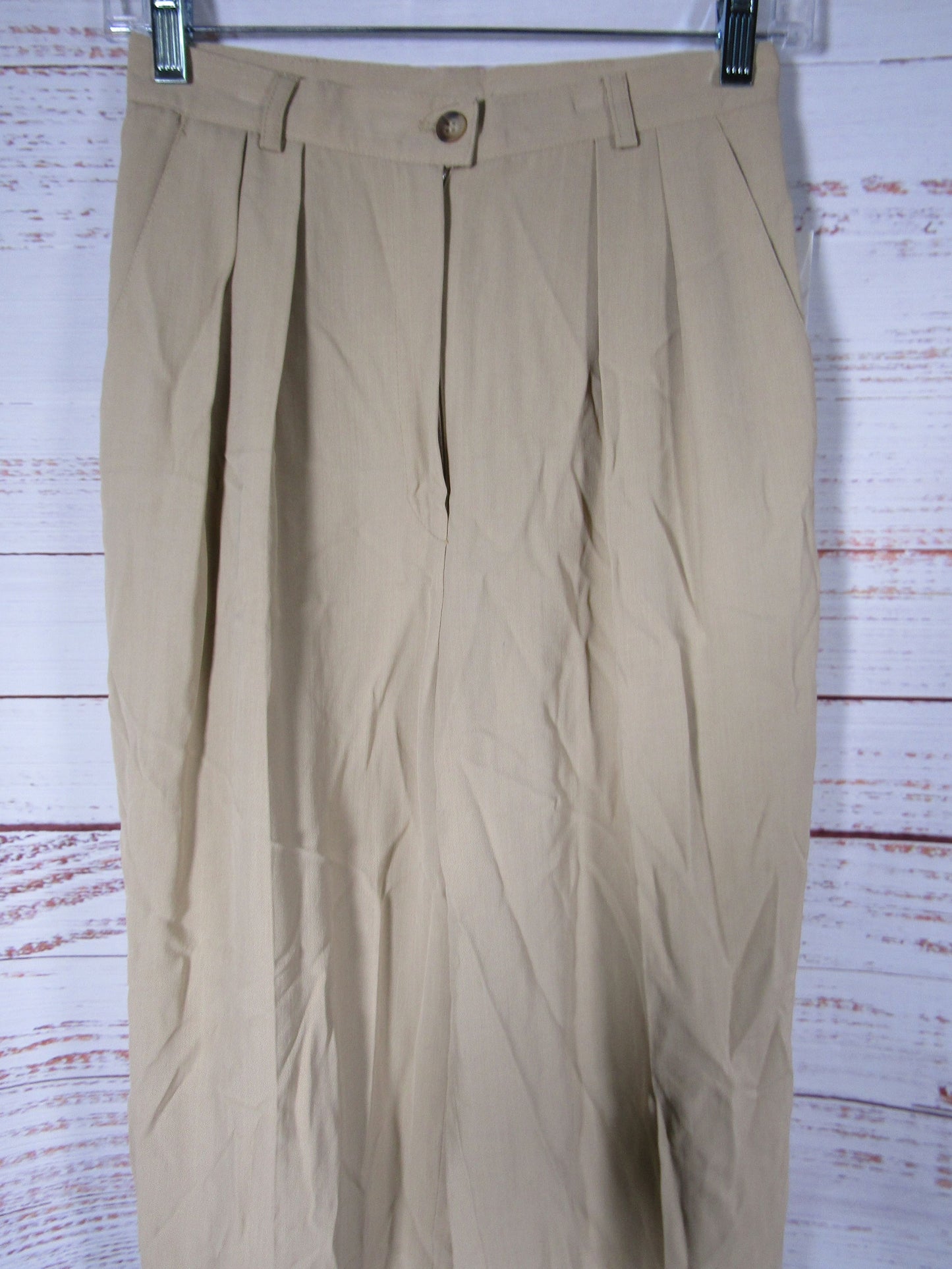Jones New York Country Women's Khaki Wool Blend Trouser Pants Size 2