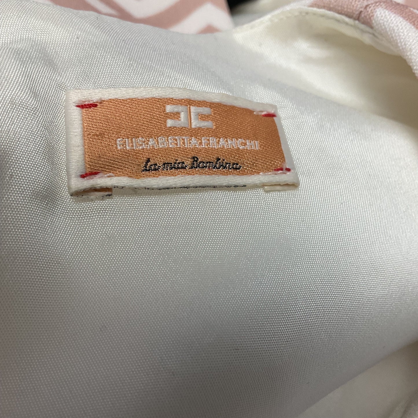 Elisabetta Franchi My Little Girl Beige Pink Logo Design Dress - Size Girls 12?