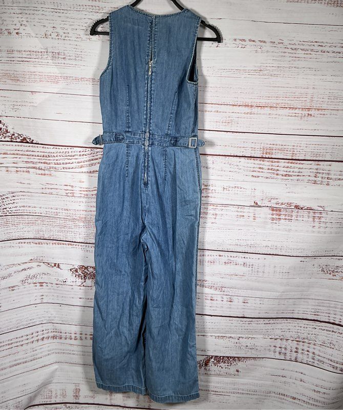 Women's Point Sur Blue Denim Jumpsuit Size 00 Retail $150