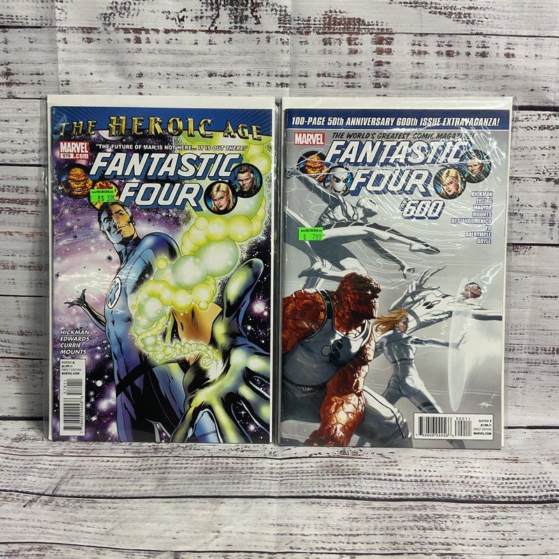 Lot Of 2 Fantastic Four #579 600 Marvel Superhero Comics Ungraded