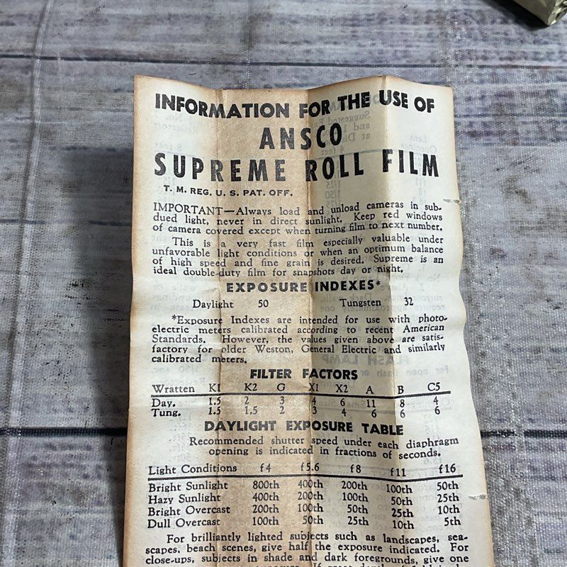 VTG. Ansco Supreme High Speed Panchromatic 35mm Film Exp. June 1949