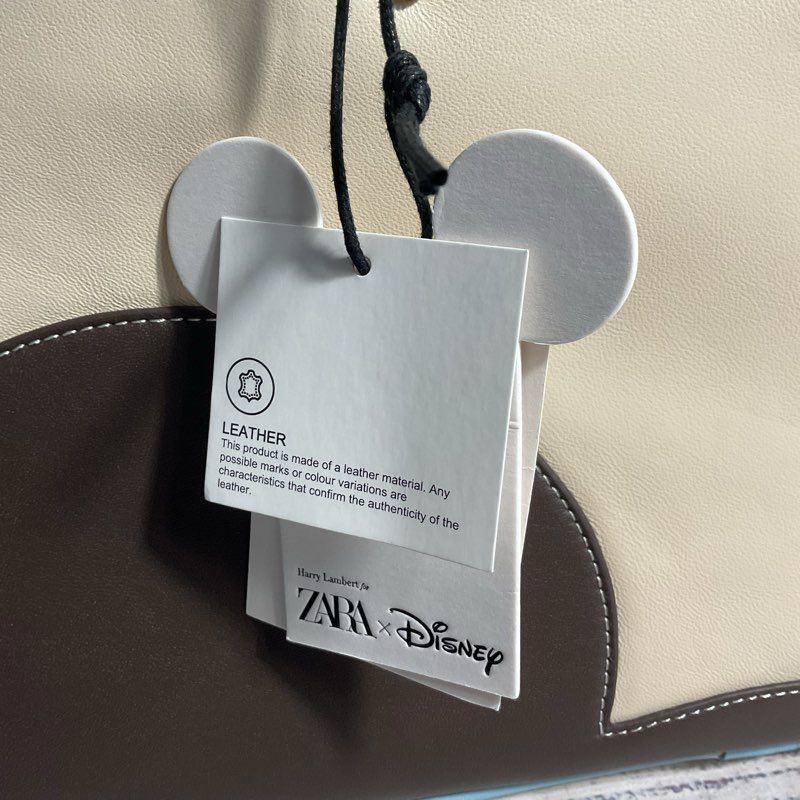 NWT Harry Lambert for Zara X Disney Mickey Ears Leather Boston Shoulder Bag