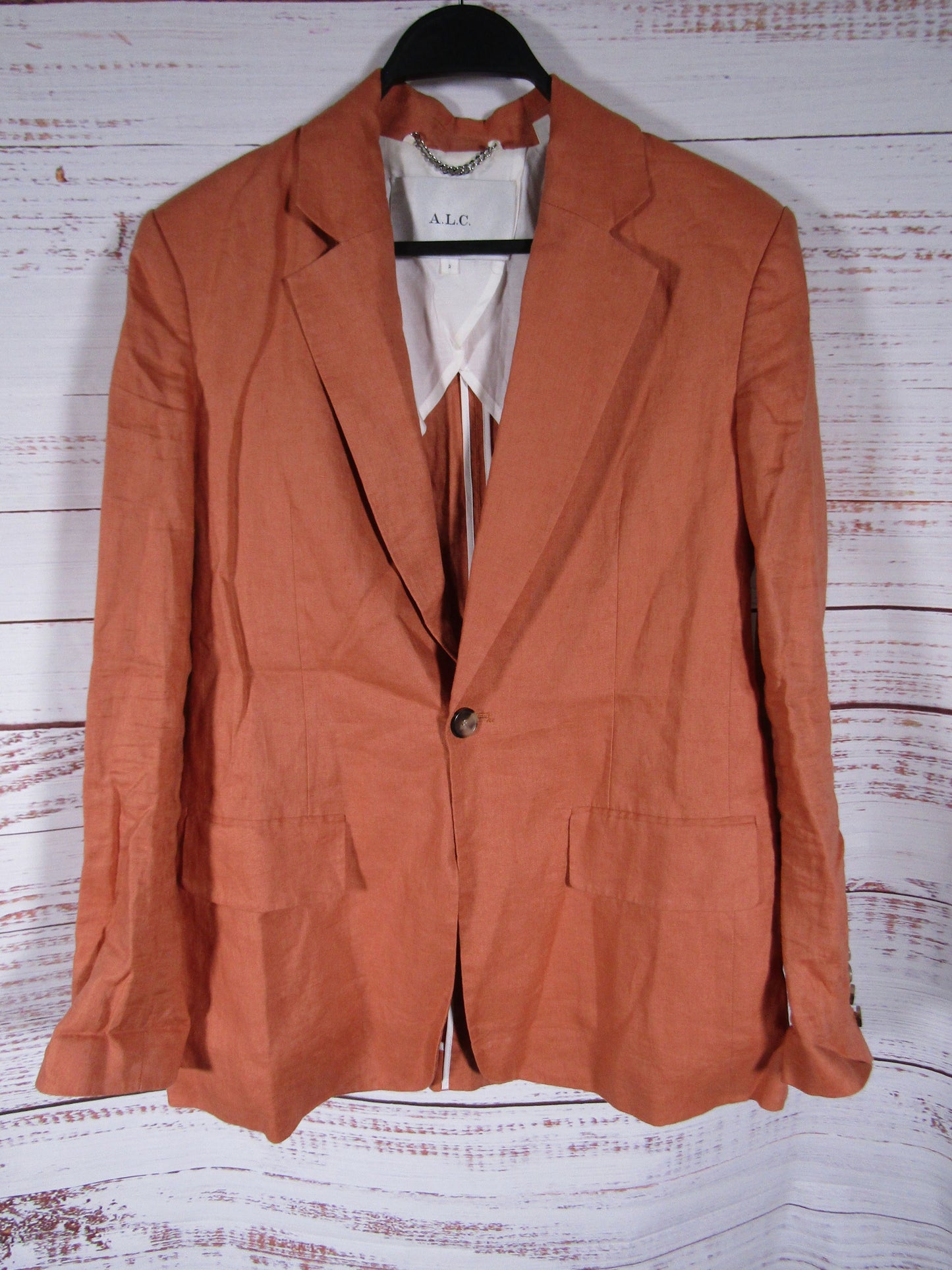 A.L.C. Arden Women's Orange Linen Blend Blazer Jacket Size 2