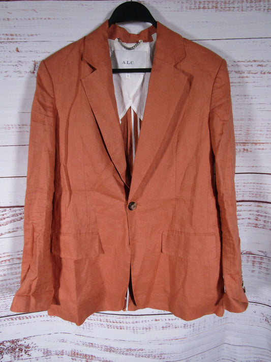 A.L.C. Arden Women's Orange Linen Blend Blazer Jacket Size 2