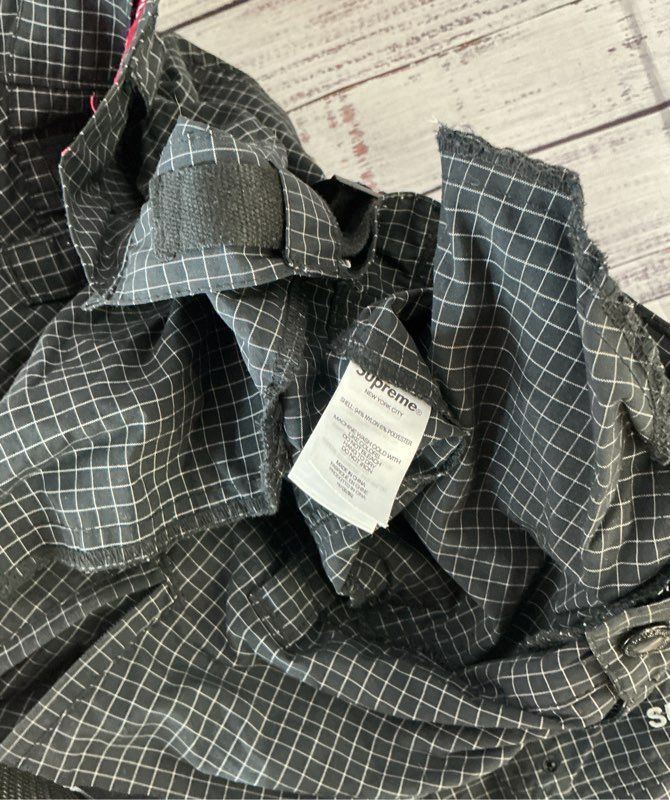 Men's Supreme Black/White Check Print Utility Pants Size 32