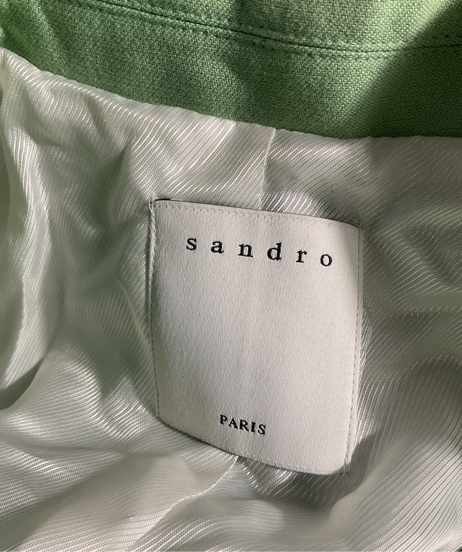 Sandro Paris Women’s Mint Green 2 Piece Suit Jacket & Pants Size 36