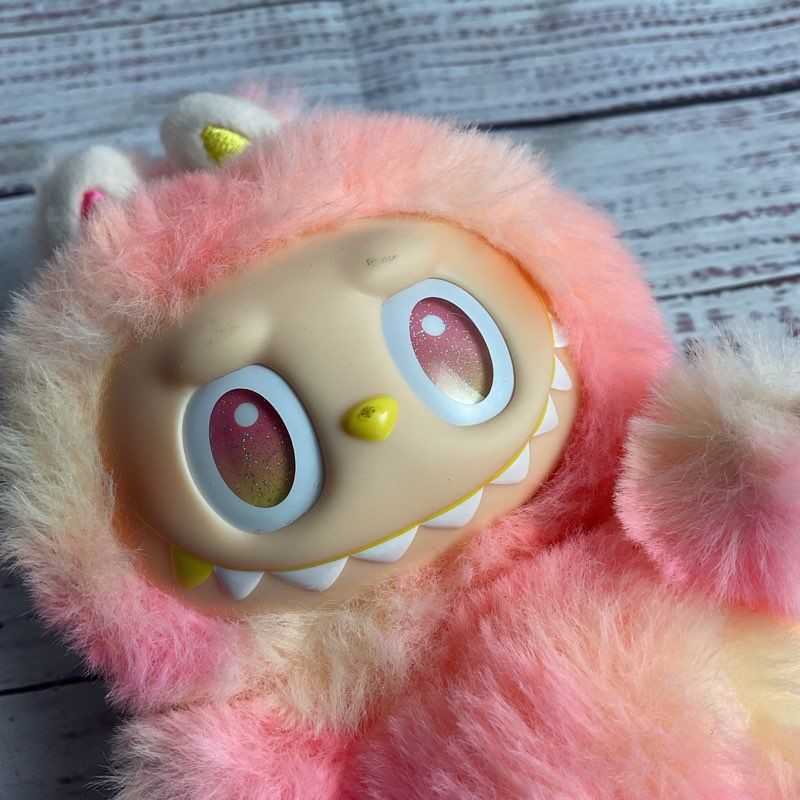 Popmart Labubu Big Into Energy Pink & Yellow Plush Keychain Collectible
