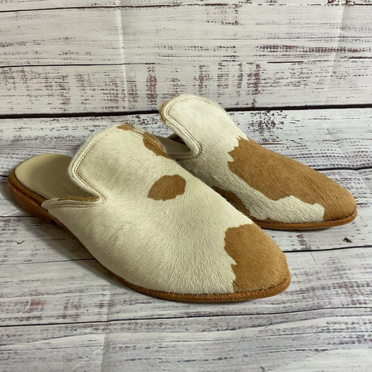 BOUGAINVILLEAS Beige Calf Fur Slip On Mules- SZ 35