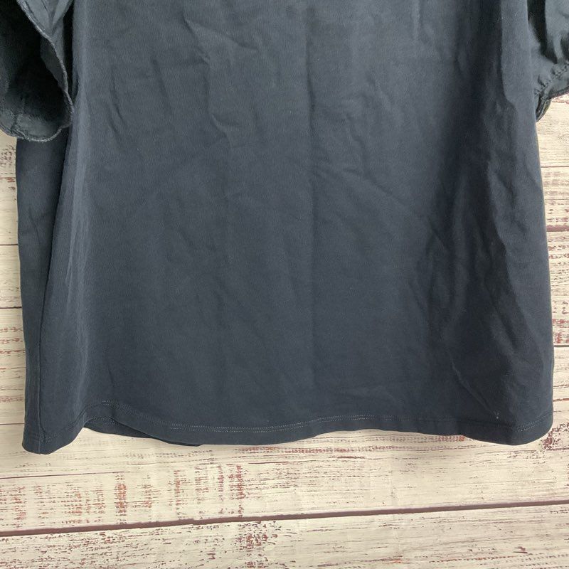 See By Chloe Navy Cotton Ruffled Sleeve T-shirt - Size M