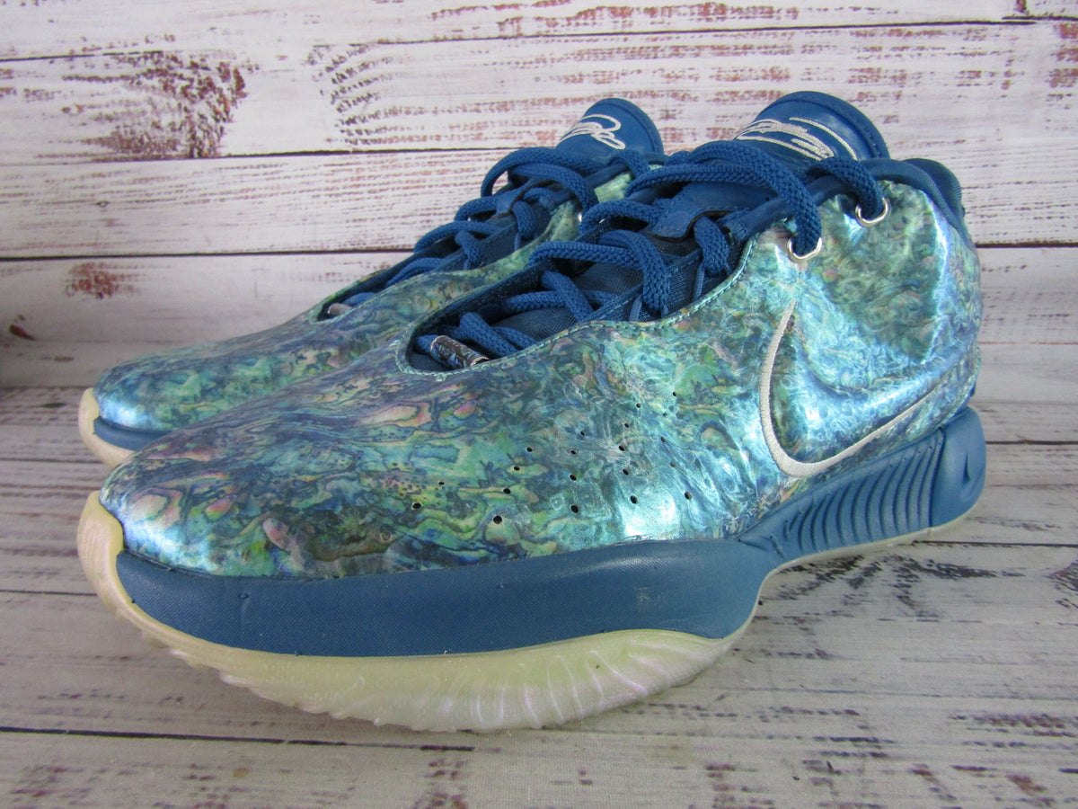 Nike LeBron 21 Abalone Men's Blue Basketball Sneakers Size 9 FN0708-400