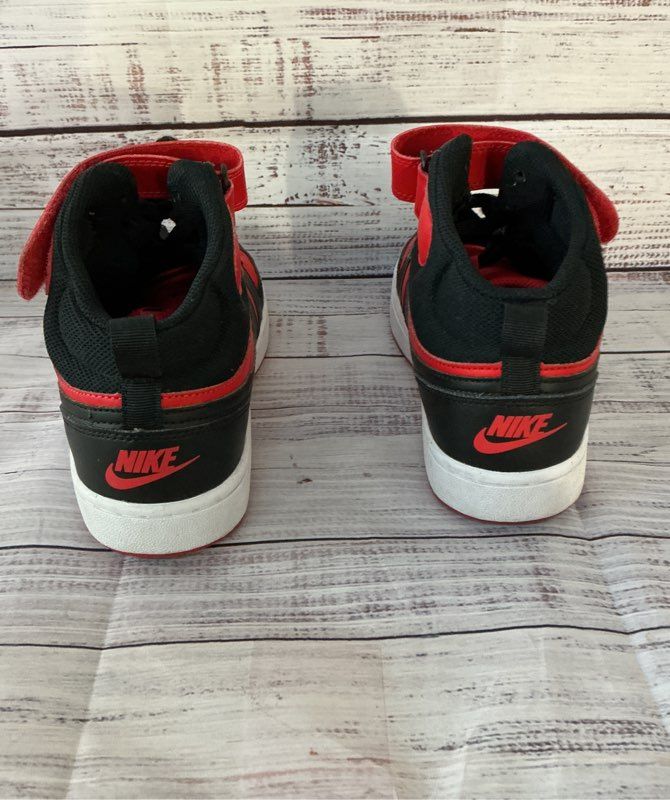 Big Kids Nike Court Borough Mid 2 Black And Red Sneaker Size 6Y