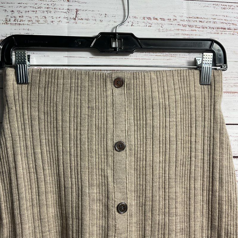 ATM Anthony Thomas Melillo Taupe Merino Wool Faux Button Mini Skirt - Size S