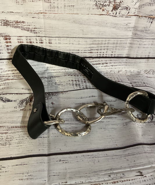 SUZI ROHER Black Canda Belt - Size Medium Silver Tone Buckle
