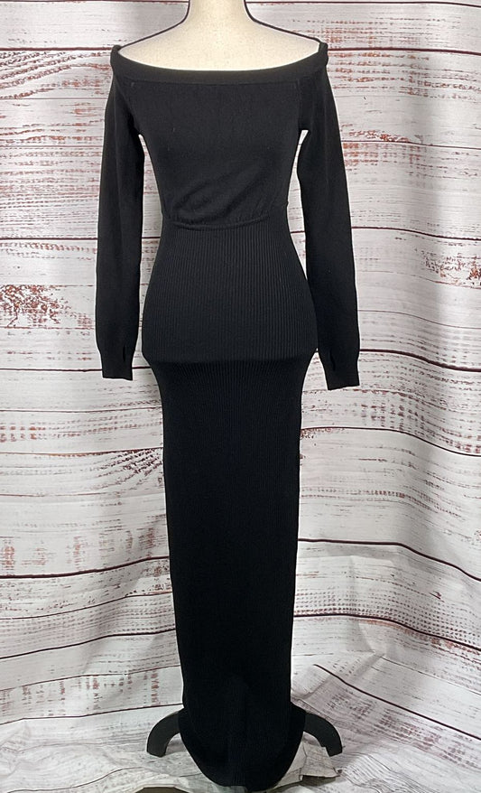 Michael Costello x Revolve Off Shoulder Bodycon Maxi Dress Black XS