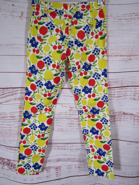 Louis Castel Women's Fruit Pattern Pants Size XS