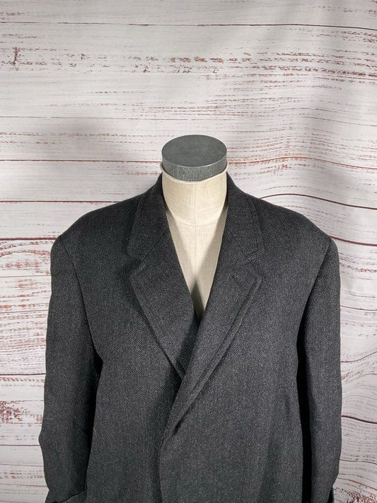 Vintage Hart Schaffner & Marx Men's Black Wool Overcoat