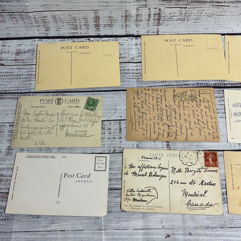 Lot Of 9 Antique & Vintage 5.5"x3.5" Canadian Post Cards (Quebec, Montreal, etc)