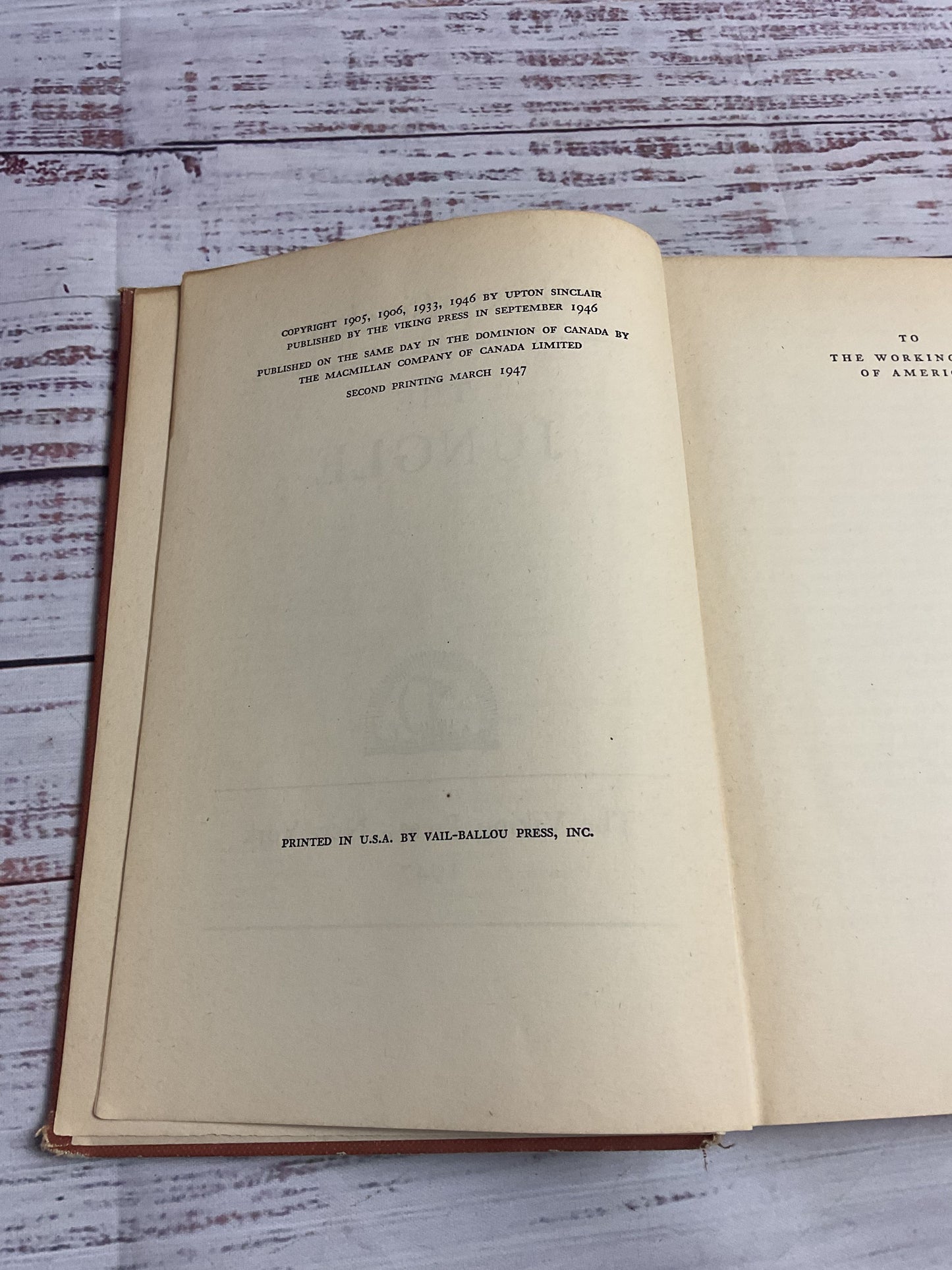 The Jungle By Upton Sinclair Vintage 1947 Book Viking Press