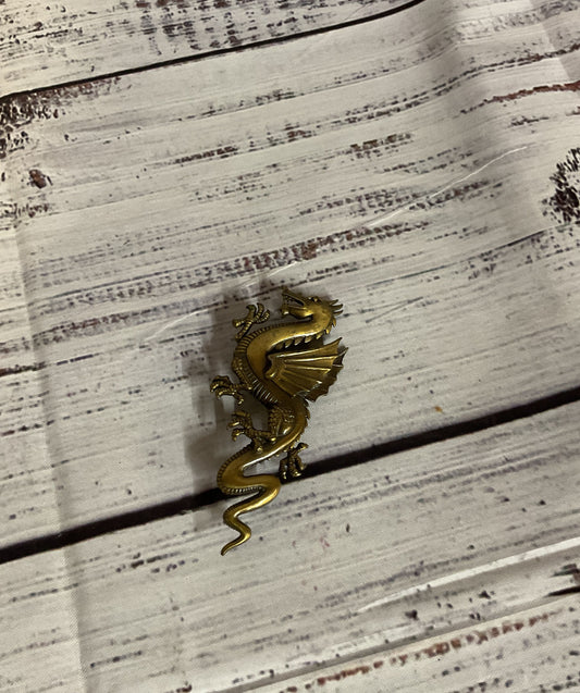 JJ 1986 Metal Vintage Dragon Brooch