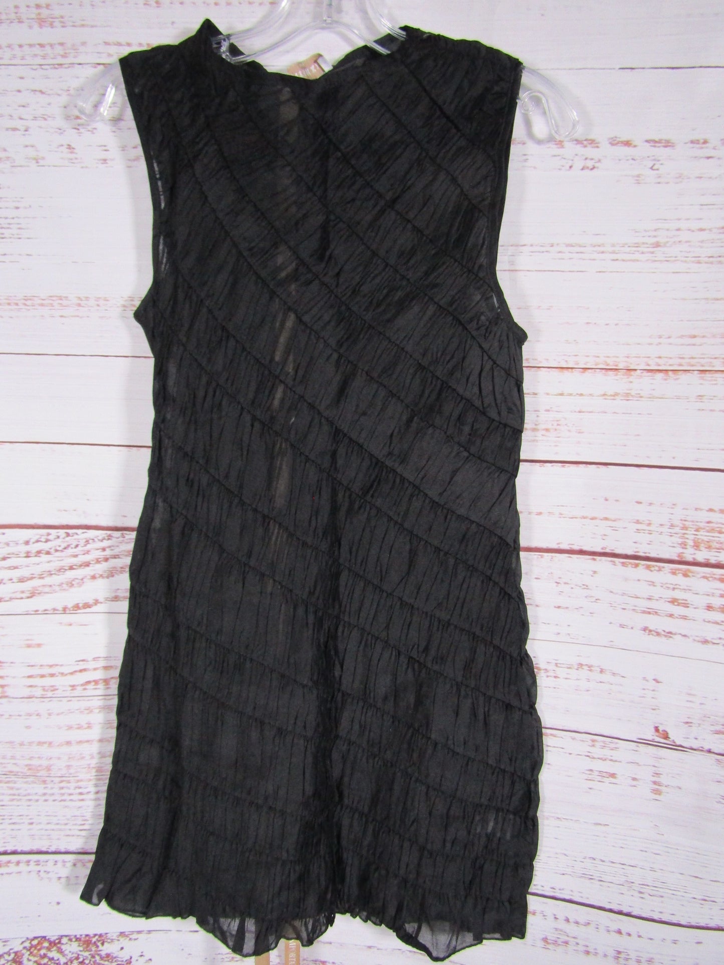 Meshki Adella Women's Black Sleeveless Chiffon Gathered Mini Dress Size XXS