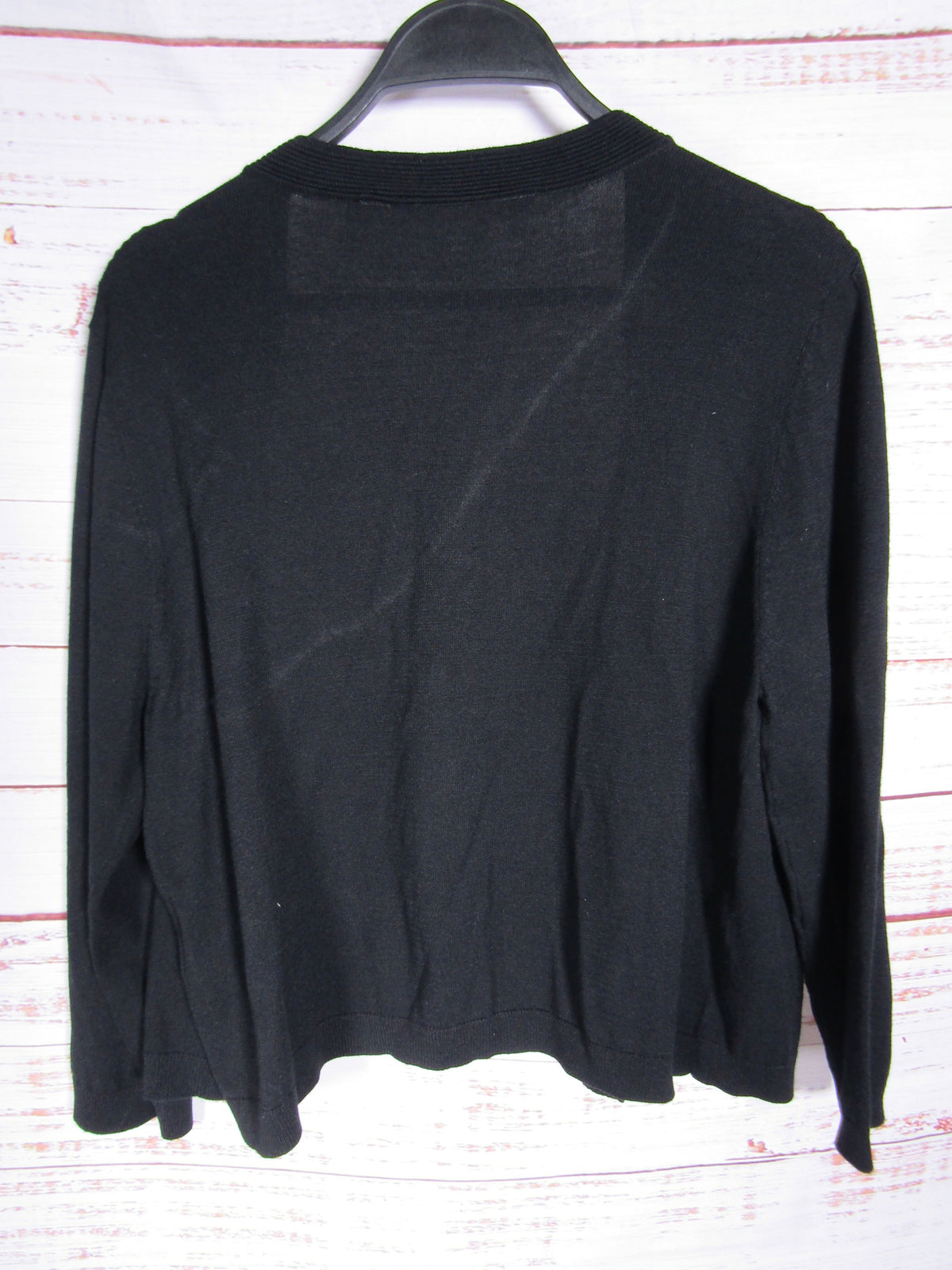 Soft Surroundings Women's Black Knit Open Cardigan Sweater Size L