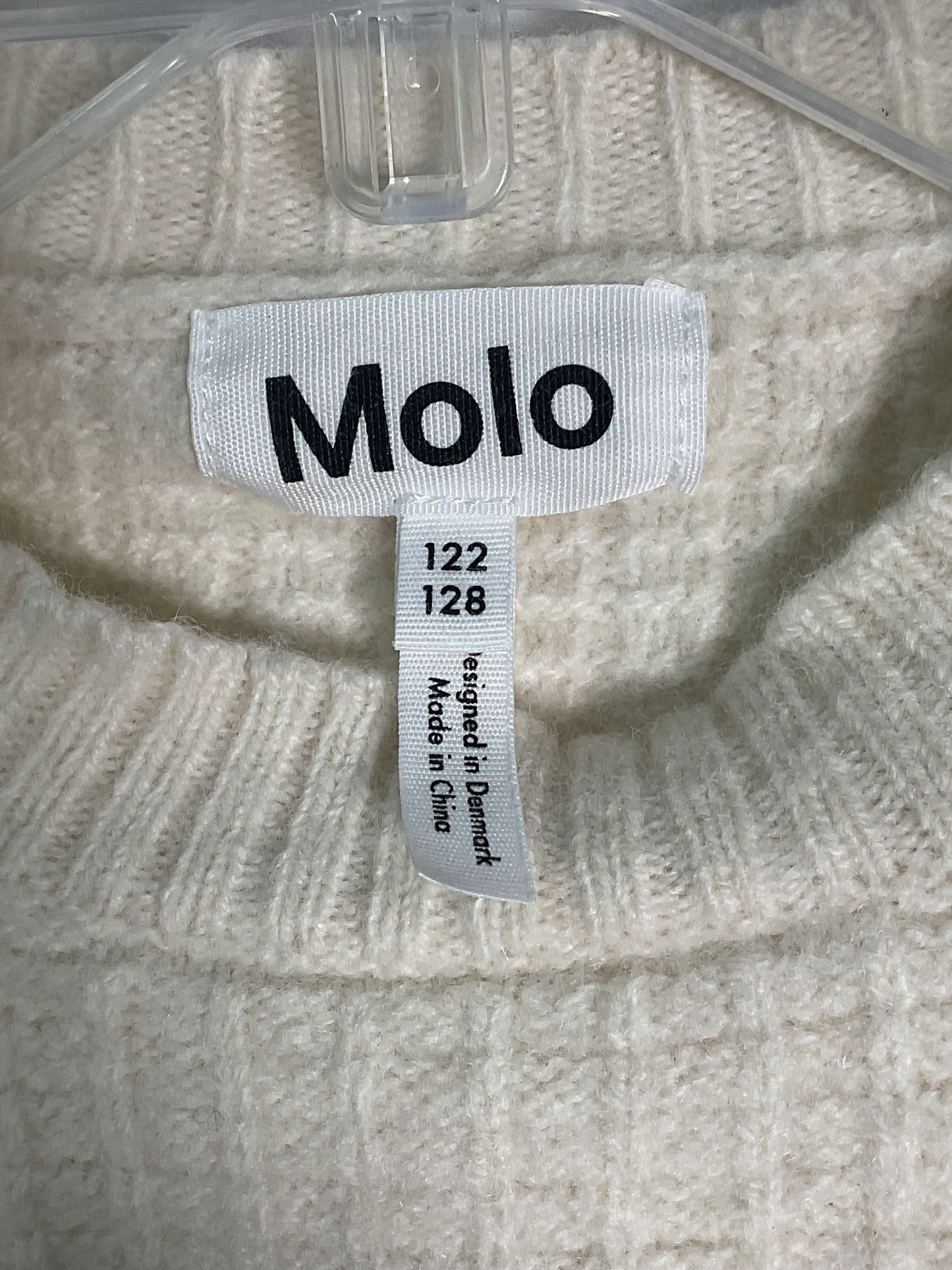 Molo Beige Kid's Pullover Smiley Sweater - Size 122-128