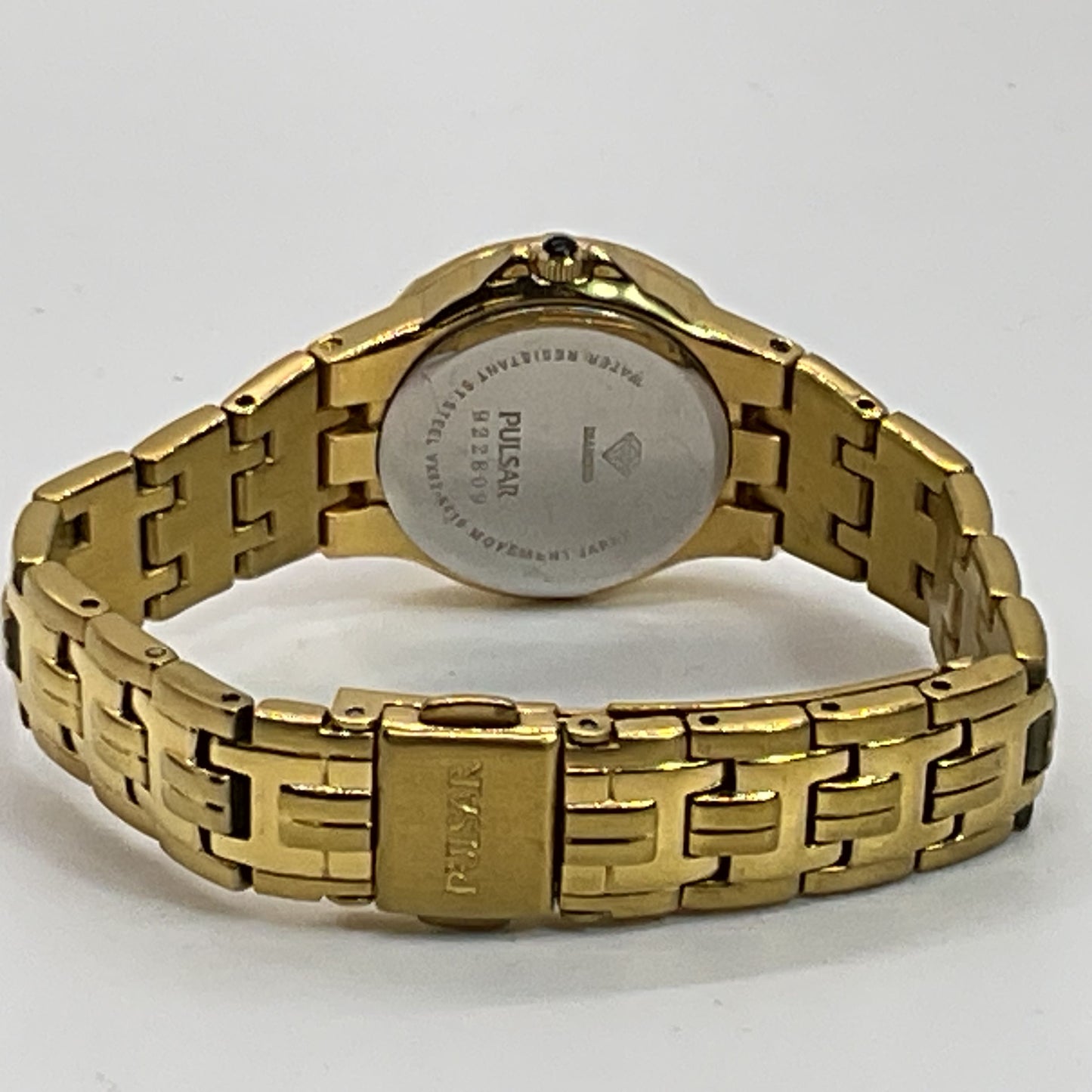 PULSAR Diamond Accent MOP Dial Ladies Gold Tone Watch- 6" (NEEDS BATTERY)