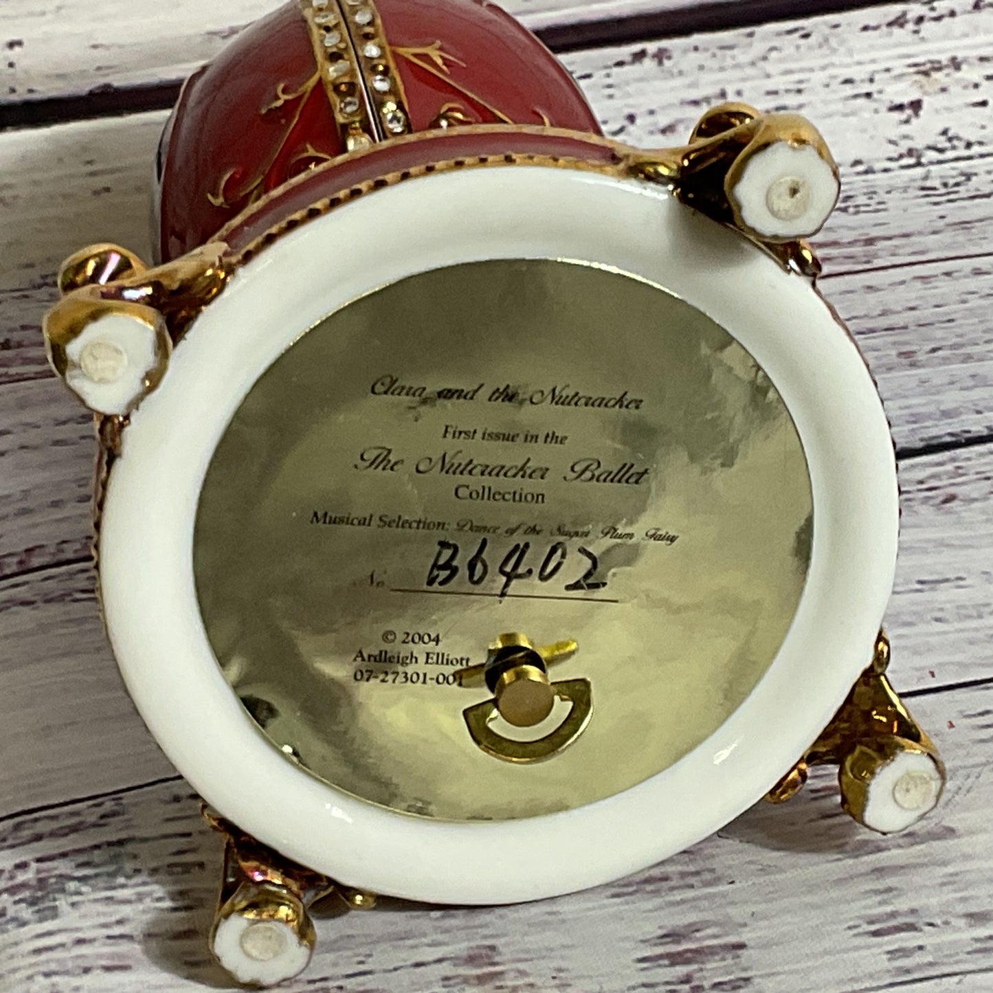 2004 ARDLEIGH ELLIOTT Porcelain The Nutcracker Ballet Musical Egg (WORKS!!!)