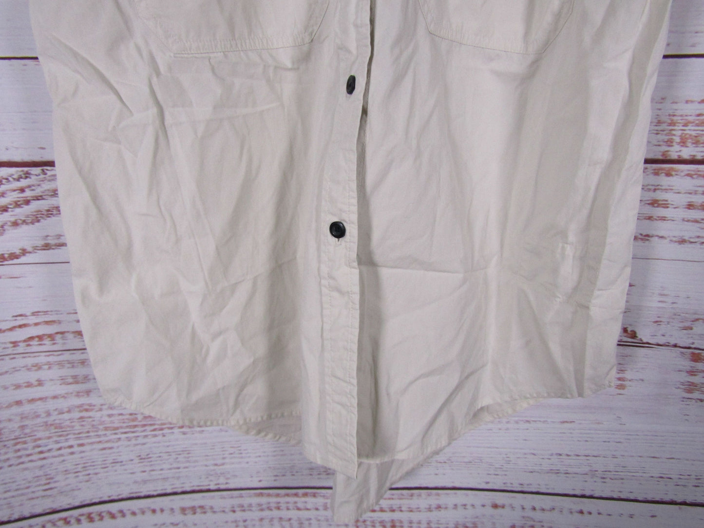 Outerknown Men's White Short Sleeve Button Down Shirt Size S