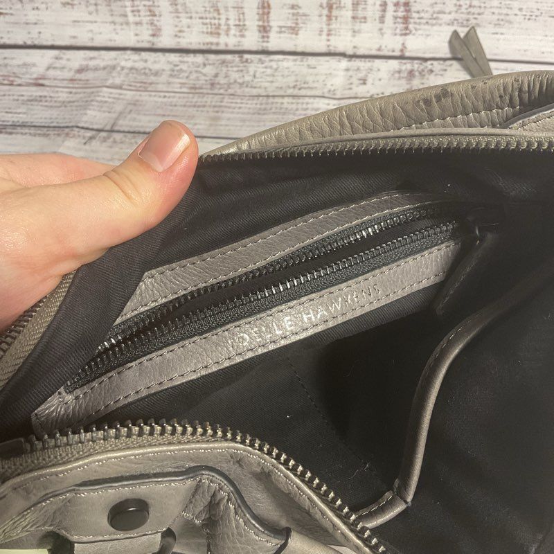 Joelle Hawkens Gray Leather Crossbody Handbag Y2K Purse