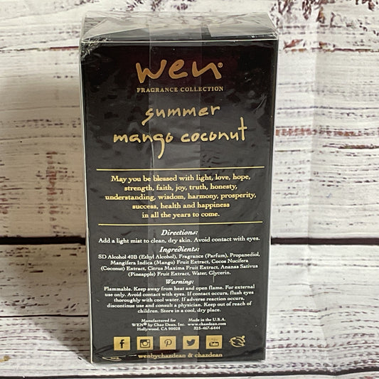 NEW SEALED WEN Summer Mango Coconut Eau De Parfum-100ml/ 3.4fl.oz (1 OF 2)