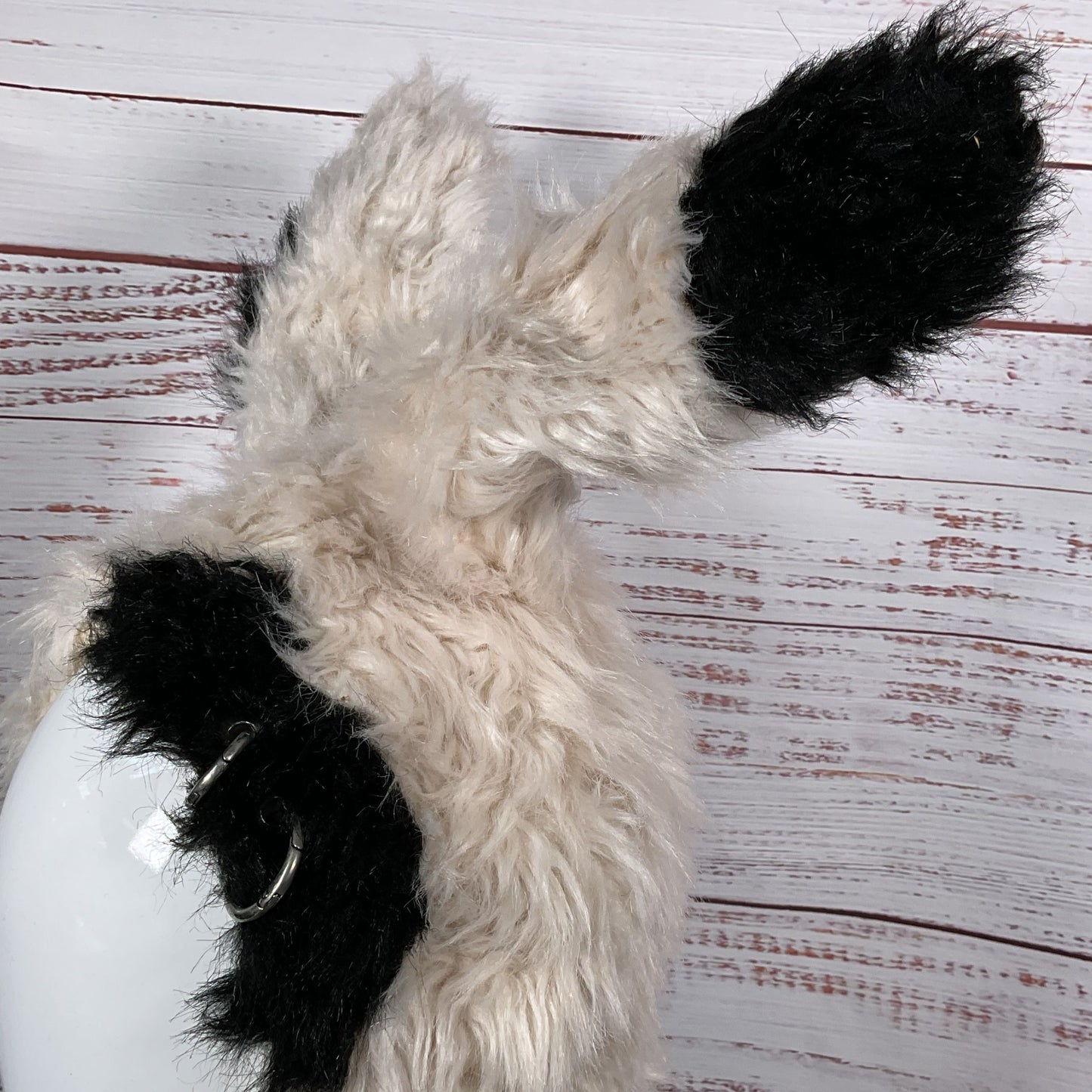 CFIERCE Faux Fur Studded Choker Punk Bunny Hoodie Hat