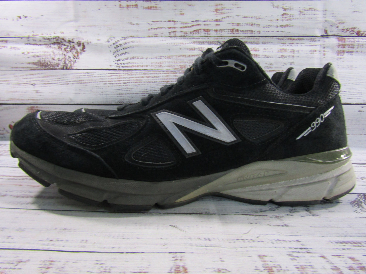New Balance 990v4 Men's Black Suede Low Top Sneakers Size 14 Made in The U.S.A.