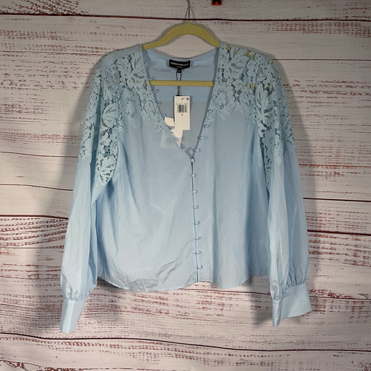 Generation Love Harlea Lace Combo Silk-Blend Blouse - Size XL New Defect