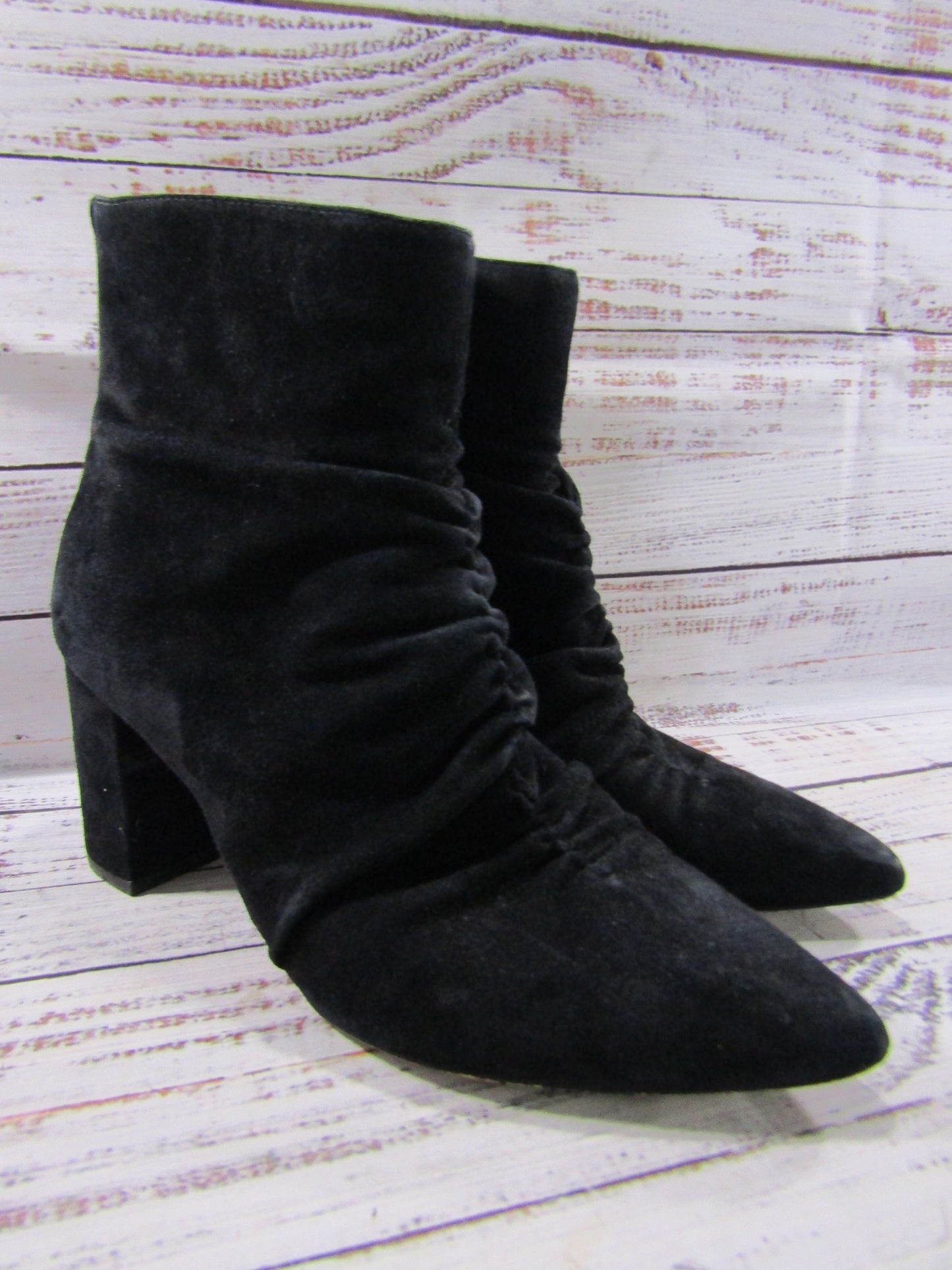 1.State Saydie Women's Black Suede Zip Ankle Boots Size 8