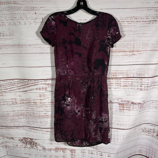Rag & Bone Leonard Purple Abstract Print Silk Short Sleeve Mini Dress Size 2