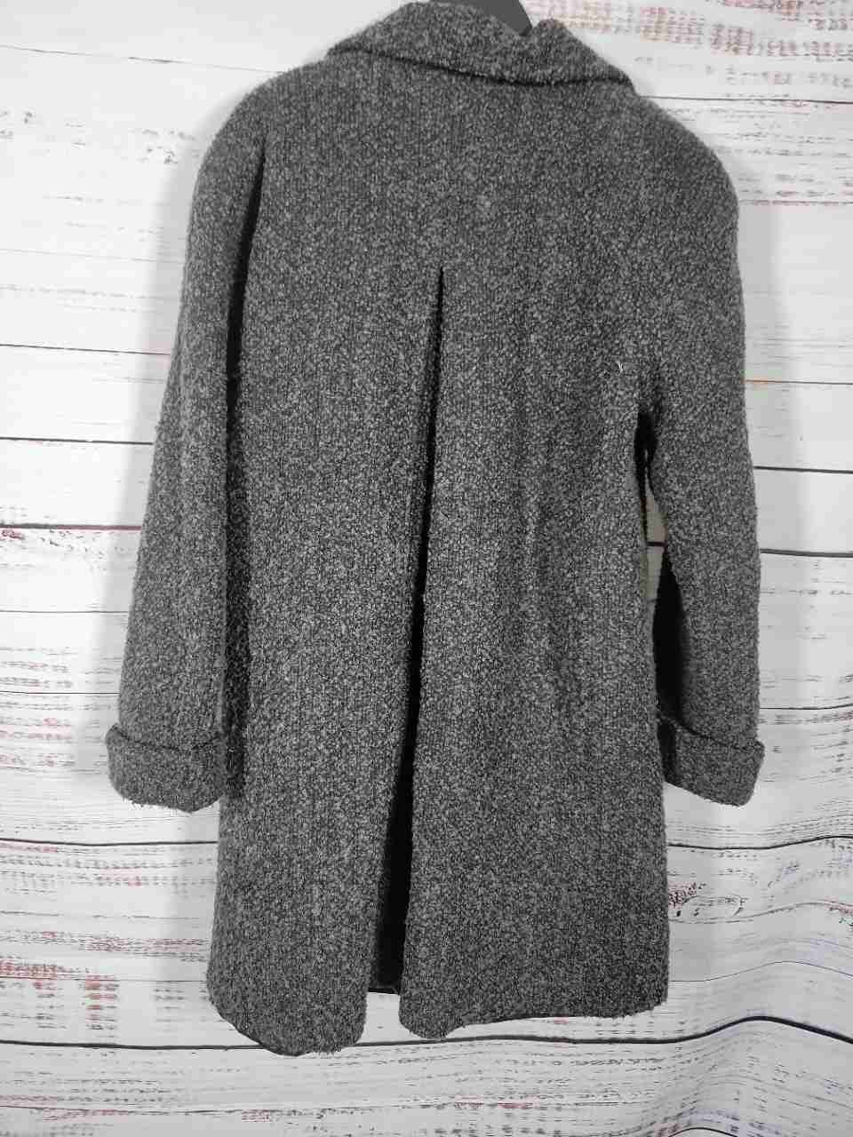 Women's Sandro Charcoal Gray Tweed Coat Size 10