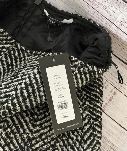 NWT French Connection Black and White Tweed Skirt Size 8 Retail $128