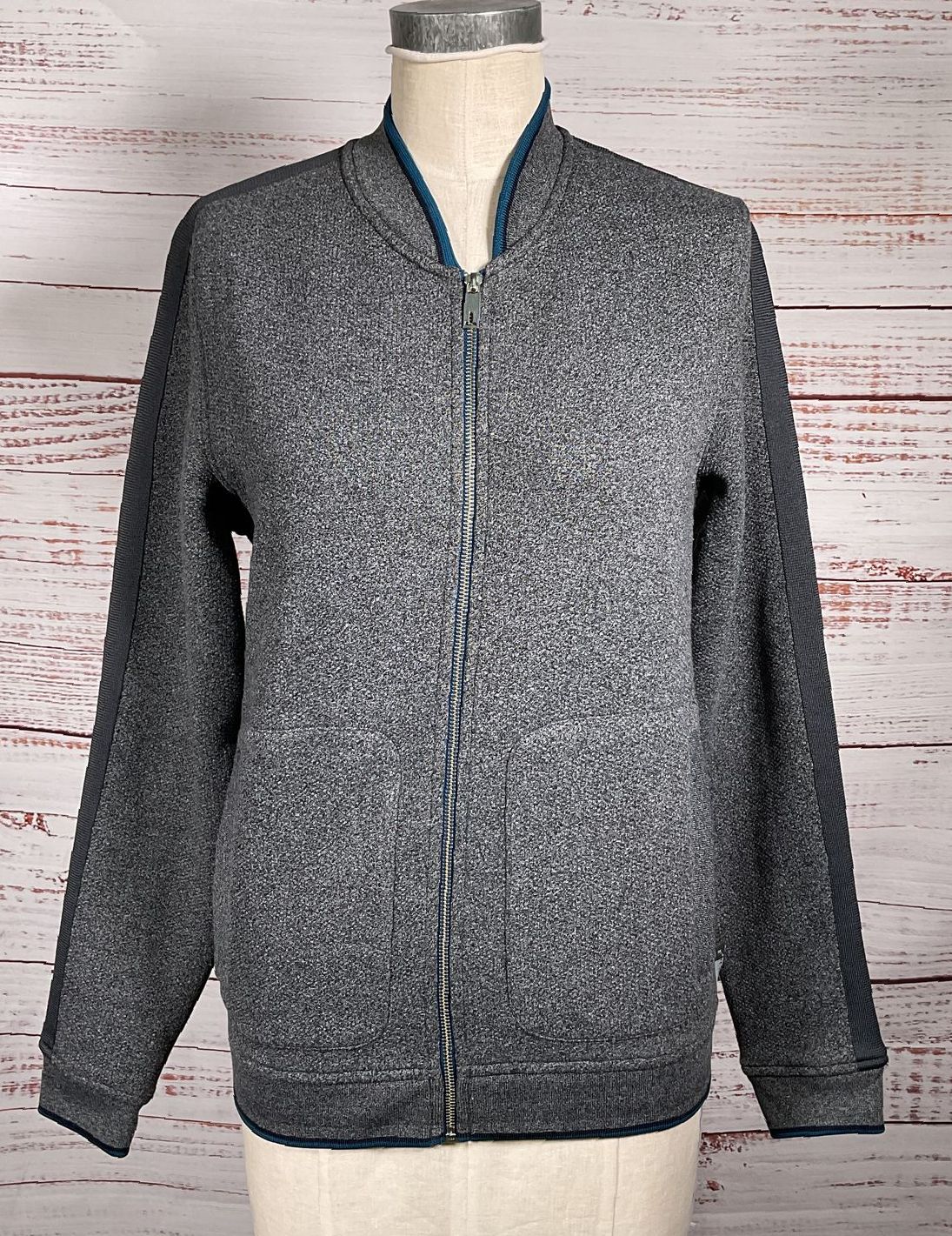 Ted Baker London Textured Zip Up Jacket Gray 3