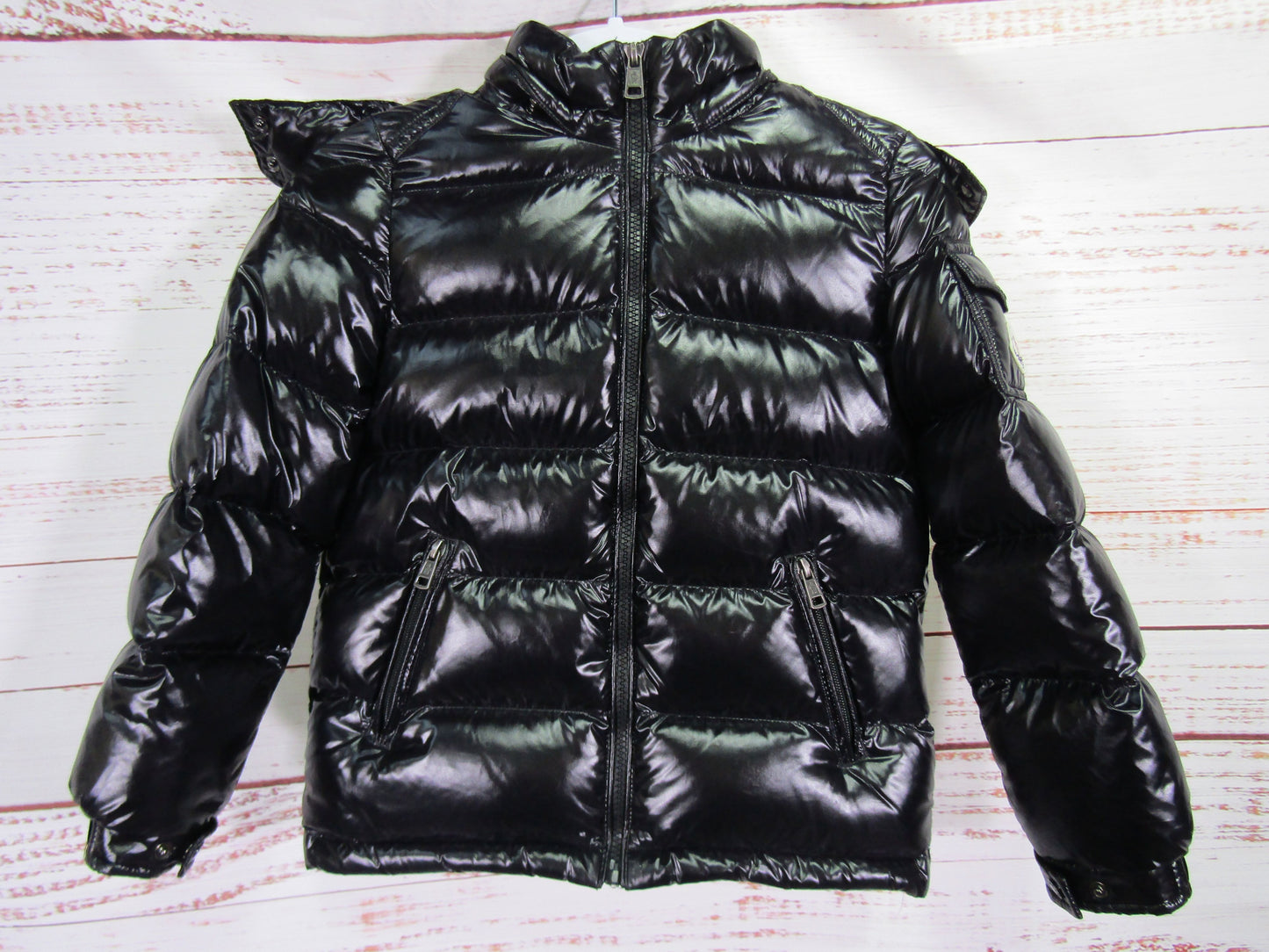 Moncler Maya Toddler's Black Shiny Puffer Jacket Size 3