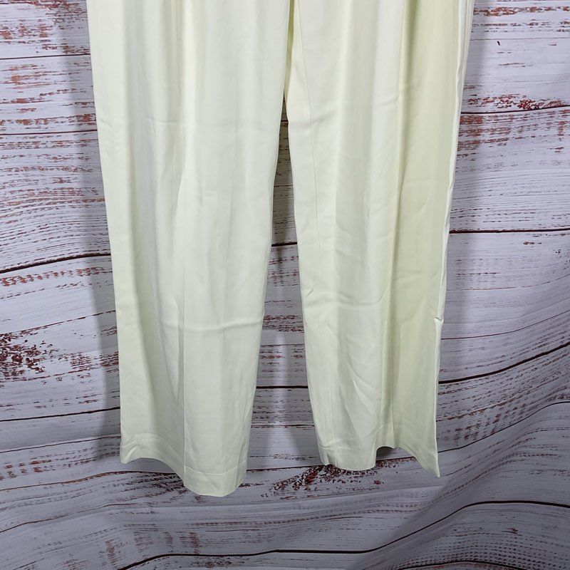 NWT Reiss Liana Pale Yellow Pleated Front Wide Leg Pants - Size 6