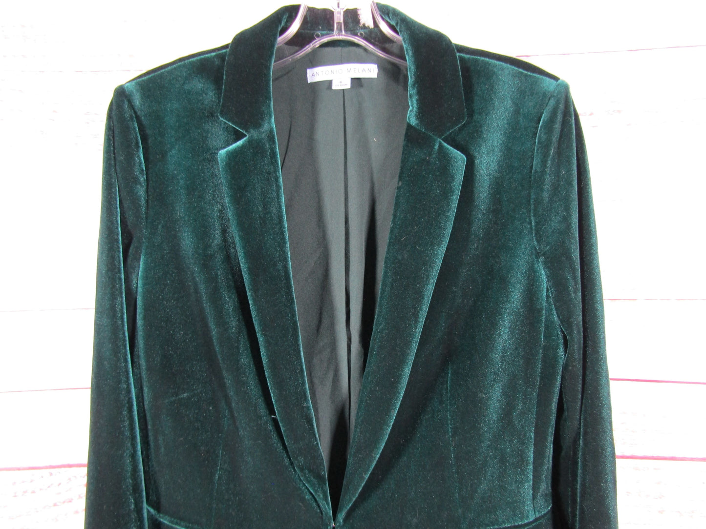 Antonio Melani Women's Green Velvet Blazer Jacket Size 6