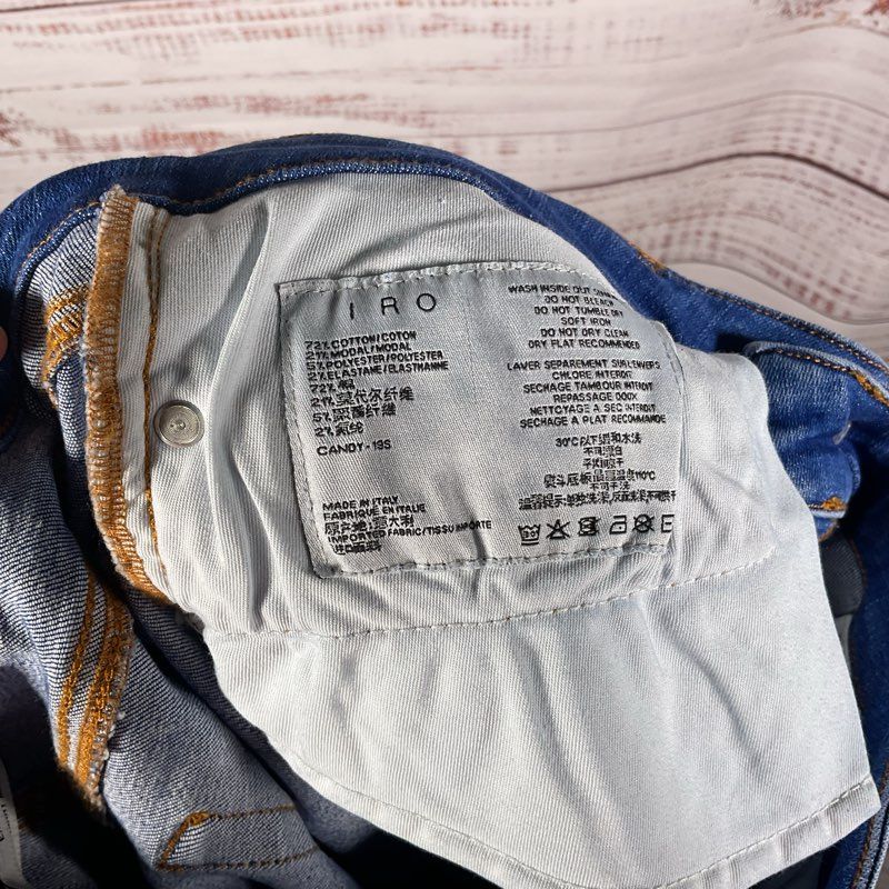 IRO Experience Candy Distressed Raw Hem Blue Denim Jeans - Size 29