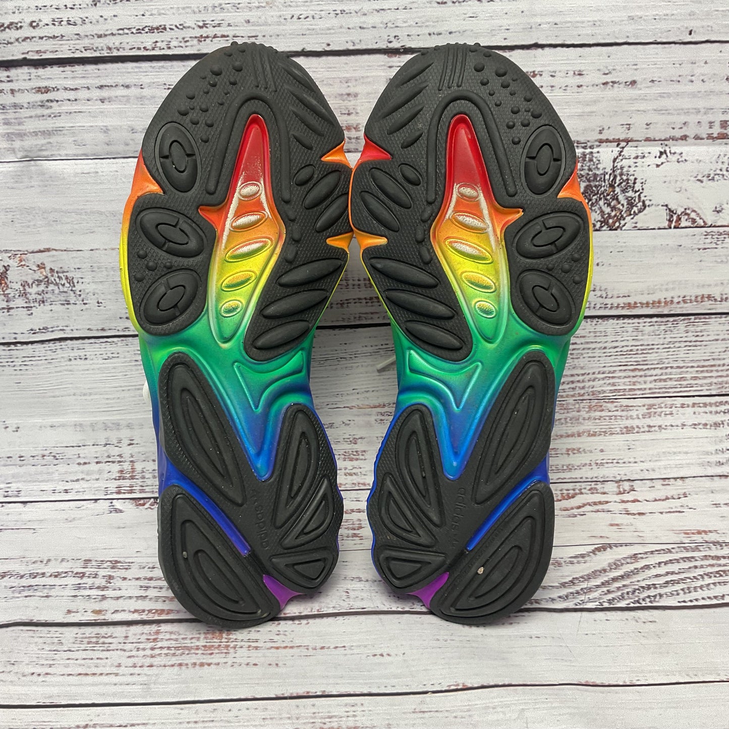adidas Ozweego Adiprene Multicolor Rainbow Pride White Sneaker Shoe Size Men 6.5