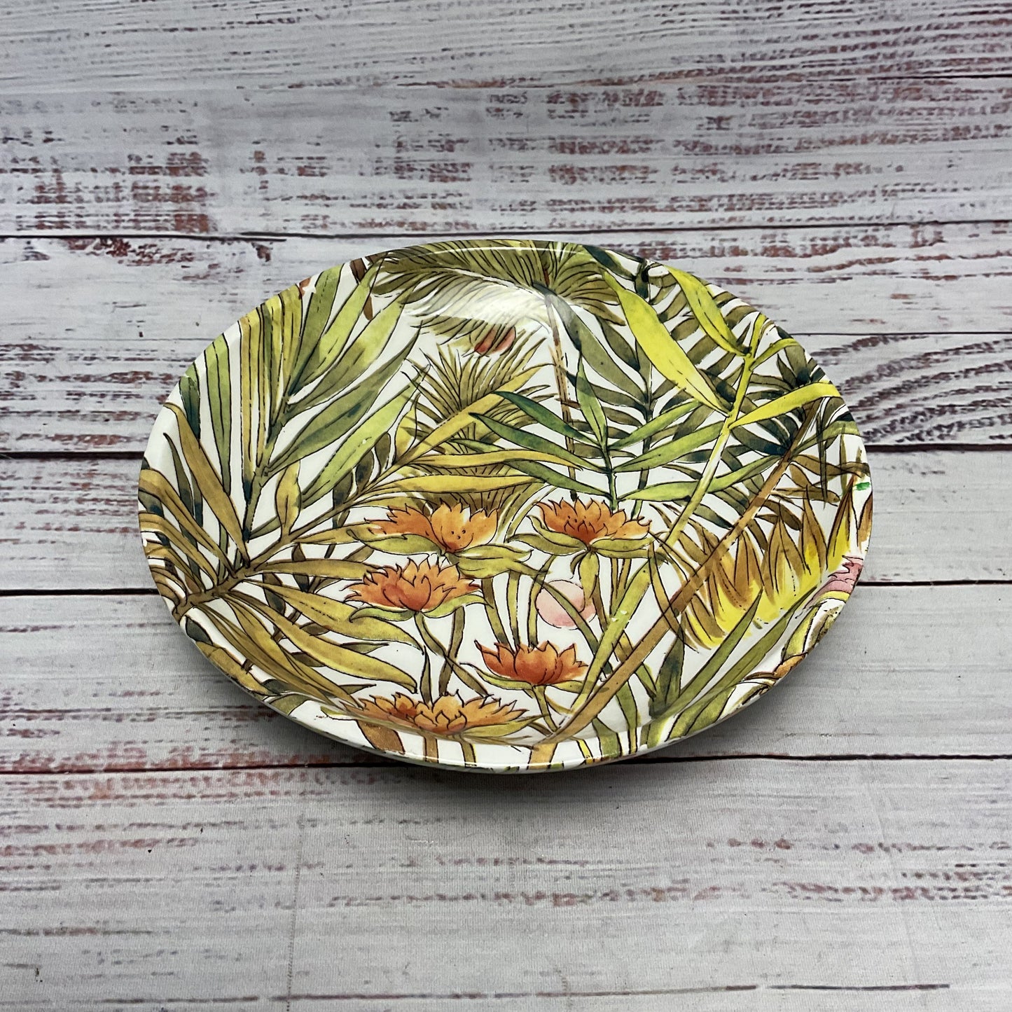 Lancel Paris Porcelain Floral Plant Leaves Print Porcelain 7" Dish