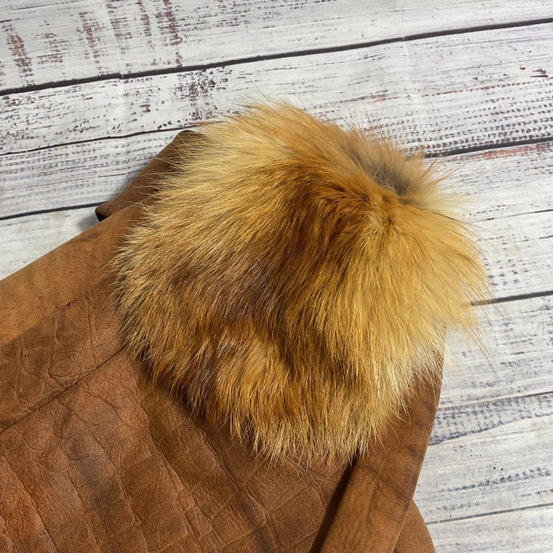 Renato Angi Faux Fur Topped Snake Embossed Brown Sling Bag Backpack