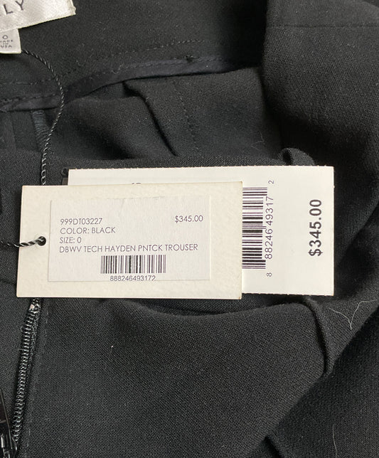 Very Nice NWT Milly Black Hayden Pntck Trousers - Size 0 RETAILS: $345