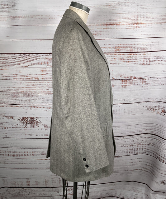 G.B. Harb & Son Vintage Cashmere Herringbone Blazer Gray