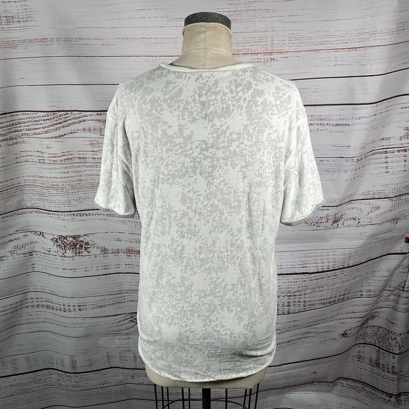 NWT John Varvatos Reyes White/Gray Reversible Crewneck T-shirt Size L MSRP $168