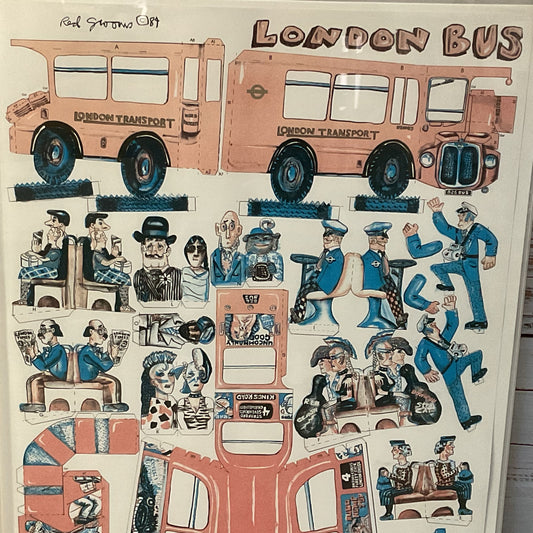 Signed VTG. 1984 RED GROOMS London Bud Lithograph Print- FRAMED 41.5" X 27.5"